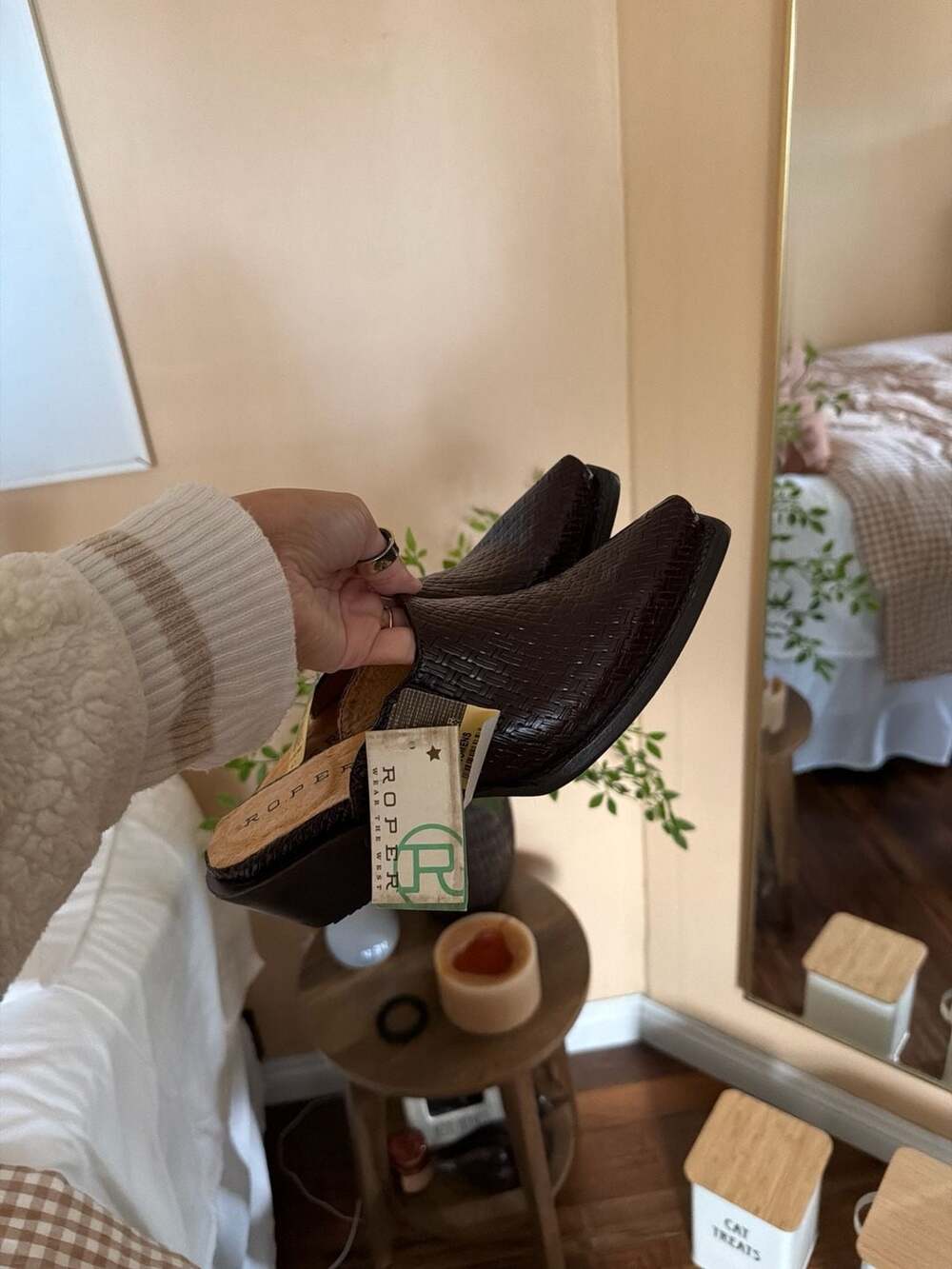 Roper Women's Mary Mule Woven Brown Western Clogs